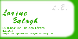 lorinc balogh business card